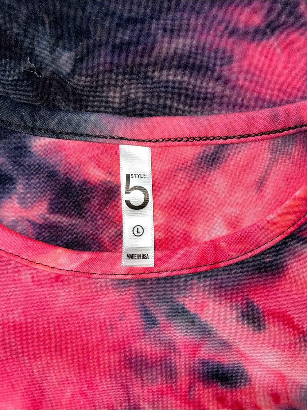 NWOT STYLE 5 Tie-Dye Pink Crop Tank Top.  Size Large. - Picture 2 of 3